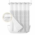 thumbnail image 2 of Black Striped No Hook Shower Curtain Waterproof, Bathroom Curtains with Snap in Liners and See Through Top Window, Modern Abstract Art Geometric Hotel Style Bathtub Curtains Shower 48"Wx72"L, 2 of 8