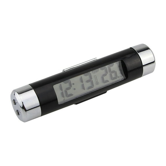 HUONA LCD Digital Electronic Meter Car Air Vent Thermometer Mini Clock Car SUV RV Accessories