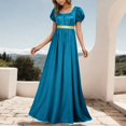 thumbnail image 2 of Regency Dresses for Women Empire Waist Puff Sleeve Evening Dress Victorian Fancy Tea Gown Halloween, 2 of 4