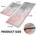 thumbnail image 4 of omezin Pink Kitchen Rug Set of 2, Anti-Fatigue Pink and Grey Kitchen Mat, Non-Slip Waterproof Washable Comfort Standing PVC Floor Mats, Memory Foam Cushioned Runner Rugs,17.3x28+17.3x47 Inch, 4 of 6
