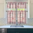 thumbnail image 3 of Kitchen Curtains 36 Inch Short - 3 Panel Set Strawberry Print, Rod Pocket Window Curtains 100% Polyester, Cute Fruit Valance for Farmhouse, Cafe, Living Room, Bedroom, Easy Wash, 3 of 6