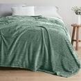 thumbnail image 4 of Nestl Cut Plush Fleece Blanket, Soft Lightweight Fuzzy Luxury Throw Size Bed Blankets for Bed, Throw, Sage Green, 4 of 11