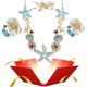 thumbnail image 1 of Collar de perlas de estrella de mar de concha, collar de perlas de estrella de mar boho, collar con colgante de océano, regalo de joyería para mujeres (azul-C), 1 of 6
