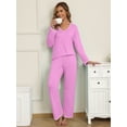 thumbnail image 5 of MINTREUS Pajamas Women's Long Sleeve Pj Set Soft 2 Piece Loungewear Sleepwear with Pockets, 5 of 5
