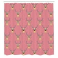 thumbnail image 2 of Ambesonne Deer Shower Curtain, Hipster Print of Funny Animal, 69"Wx70"L, Pale Pink, 2 of 4