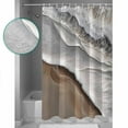 thumbnail image 4 of Beach Ocean Wave Shower Curtain, 48" x 72", Abstract Art Coastal Brown Gradient Waterproof Bathroom Curtain Washable Shower Curtain Set with 12 Hooks, 4 of 6