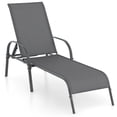 thumbnail image 1 of Gymax Chaise Longue de Patio avec Accoudoirs Inclinables Réglables Turquoise, 1 of 6