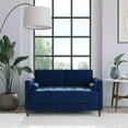 thumbnail image 2 of LifeStyle Solutions Jareth Loveseat in Navy Blue Fabric Upholstery, 2 of 7