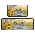 thumbnail image 2 of Vintage Sunflowers Country Flowers Black Kitchen Mat Set Of 2 Cushioned and Non-Skid Washable Floor Mat for Home Kitchen Decor or Office 17x29+17x47 Inch Black Edge, 2 of 7
