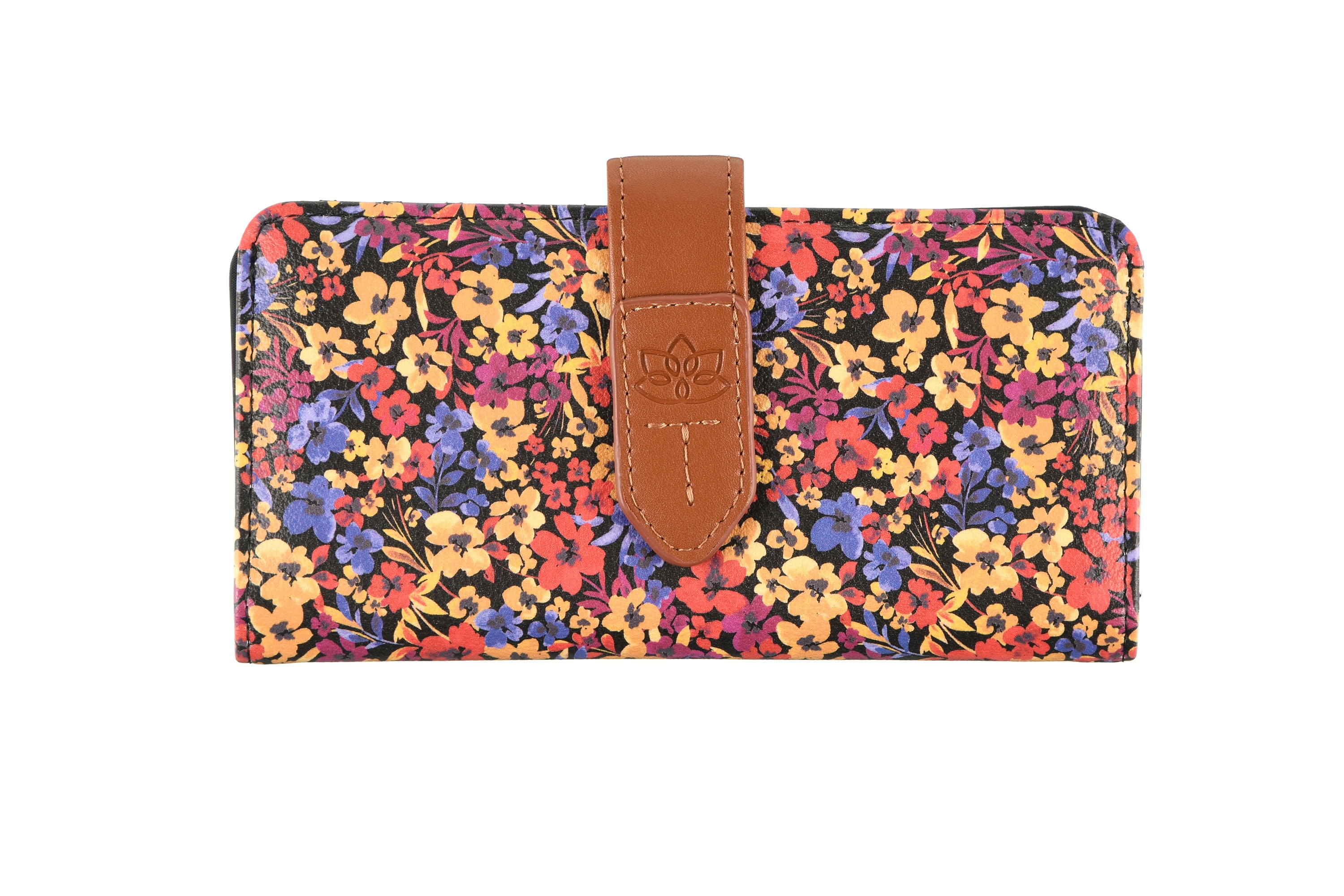 Time and Tru Women's Alexandra Slim Wallet Vinyl Floral Print