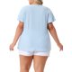 thumbnail image 4 of Blusa de manga acampanada de talla grande para mujer Agnes Orinda, con escote en V, camiseta hueca de primavera y verano, 1X azul claro, 4 of 6