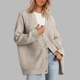 thumbnail image 2 of HAiming Women Oversized Cardigan Sweaters Fall Trendy V Neck Button down Knits Jacket Casual Loose Long Sleeve Outwear, 2 of 6