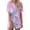 Pink, variant on Wutalume Womens Pajama Sets Tie Dye Print - Short Sleeve Soft Cute Sleepwear, Lightweight Two Piece Lounge Set for Summer Home Relax,Dark Blue L
