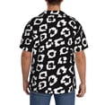 thumbnail image 3 of Fuzoiu Black Leopard Print Men's Casual Short,Men's Short Sleeve Shirt,Mens Casual Button Down Shirts,Cuban Collar Summer Shirt for Beach, Vacation, and Outdoor Activities-Large, 3 of 5