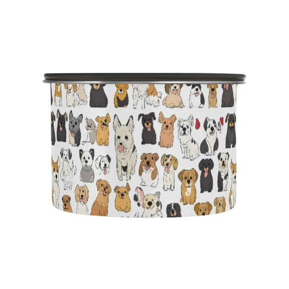 Cute Dogs Puppy Animal Airtight Coffee Bean Canister 500 ml Food Storage Containers with Lids For Gournd, Tea, Sugar, Flour, Rice, Cereal, Candy Cookie Jar