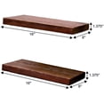 thumbnail image 5 of WELLAND Rustic Pine Floating Shelves Wall Mount Shelf , Set of 2, 16''L x 8''D x 1.38"H, Walnut, 5 of 7