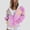 Pink, variant on Womens Casual Oversized Hooded Sweatshirt Crew Neck Zip Up Hoodies Gradient Printed Loose Fit Comfy Long Sleeve Pullover Tops with Pocket