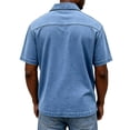 thumbnail image 4 of Zimjoy Mens Basic Short Sleeve Polo Shirts Classic Button Retro Tees Vintage Washed Casual Stylish Tops, Sky Blue 2XL, 4 of 4