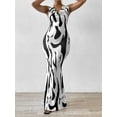 thumbnail image 5 of Women's Sleeveless Floral Print Maxi Dress,Bodycon with V-Neck, backless dress Casual Wear Spaghetti Strap Womenswear dress, 5 of 7