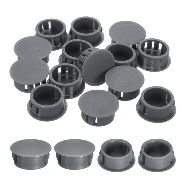 Uxcell 28pack 19mm(3/4")" Tapones para agujeros de nylon, tipo de panel de inserción redonda, tapones de knockout, gris