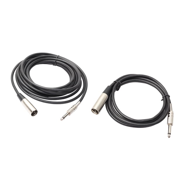 2pcs XLR 3Pin a 6.35mm Cable de Micrófono para Amplificador de Guitarra