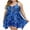Blue, variant on Zenbeiele Women's Plus Size Tankini Boyshorts Swimsuit Flowy Swimdress Tummy Control 2-Piece Bathing Suit