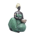 thumbnail image 4 of Estatua de mujer africana, figura tribal, figura humana decorativa para chimenea 16cmx24cm sentado, 4 of 9