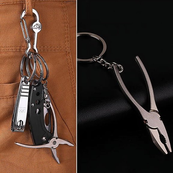 Naierhg Men's Zinc Alloy Keyring Mini Vise Tool Ornament Pendant Keychain Key Chain Gift