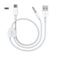 thumbnail image 1 of Cable USB C a conector auxiliar de audio de 3,5 mm con cable de carga para iPhone, 1 of 7