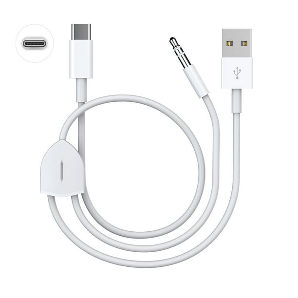 Cable USB C a conector auxiliar de audio de 3,5 mm con cable de carga para iPhone