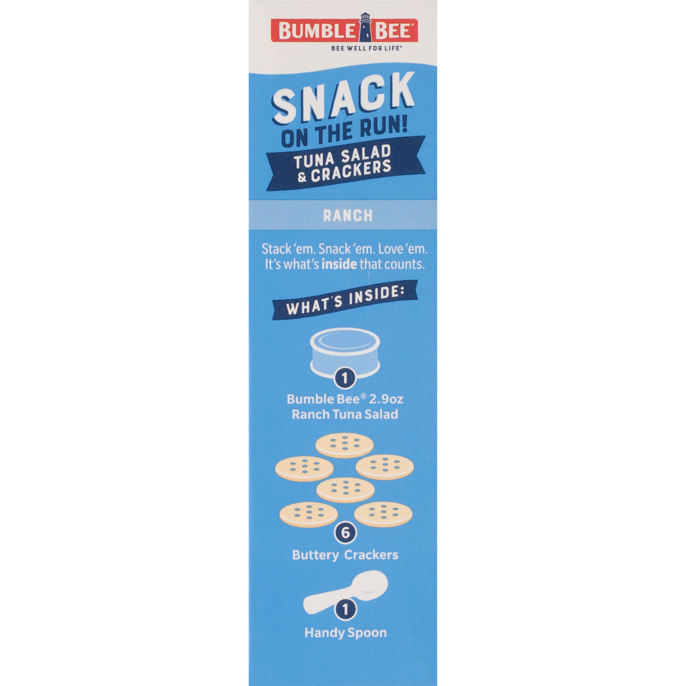 (12 pack) Bumble Bee Snack on the Run, Ranch Flavored Tuna Salad, Ready to Eat Kit, 3.5 Oz Box