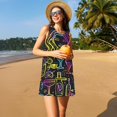 thumbnail image 3 of Disketp Neon Bar Drinks para Vestido sin Mangas para Mujeres, Vestidos de Verano para Mujeres, Casual y Holgado para la Playa, 3 of 7
