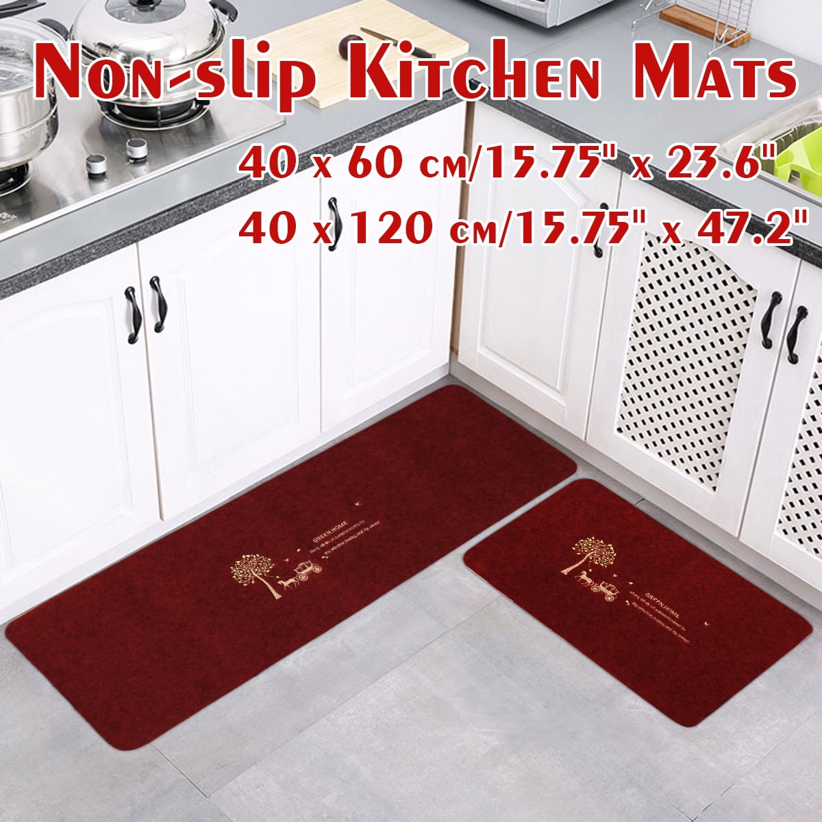 Kitchen Area NonSlip Rug Floor Mat Door Entrance Carpet Runner Stones #2 