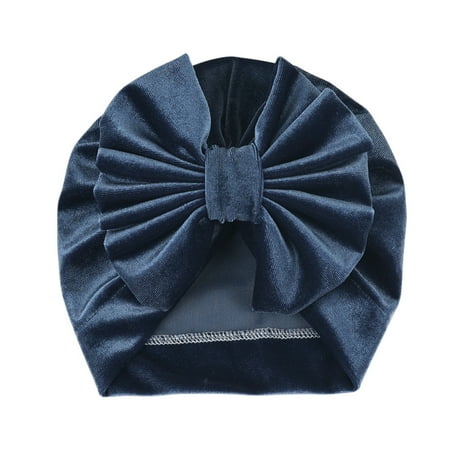 

Mubineo Newborn Velvet Hats Solid Color Bowknot Warm Soft Autumn Winter Cap for Baby Boys and Girls