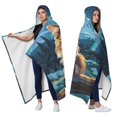 thumbnail image 2 of Starry Forest Cat Wearable Blanket Hoodies for Women Men Adults Cat Lovers Soft Cozy Cute Cat Hooded Blanket for Couch Home Decor Birthday Gifts 50×60 Inch, 2 of 5