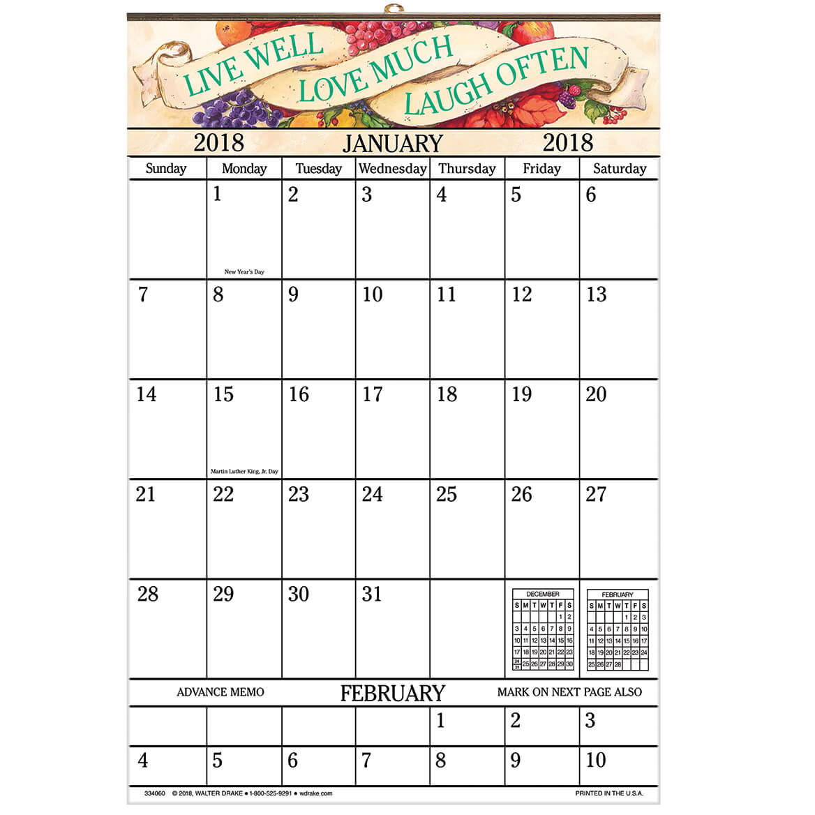 Live Love Laugh Designer 1 Yr Giant Calendar