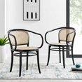 thumbnail image 2 of Side Dining Chair, Set of 2, Black, Wood, Modern Contemporary Farmhouse Coastal, Kitchen Room Cafe Bistro Restaurant Hospitality, 2 of 10