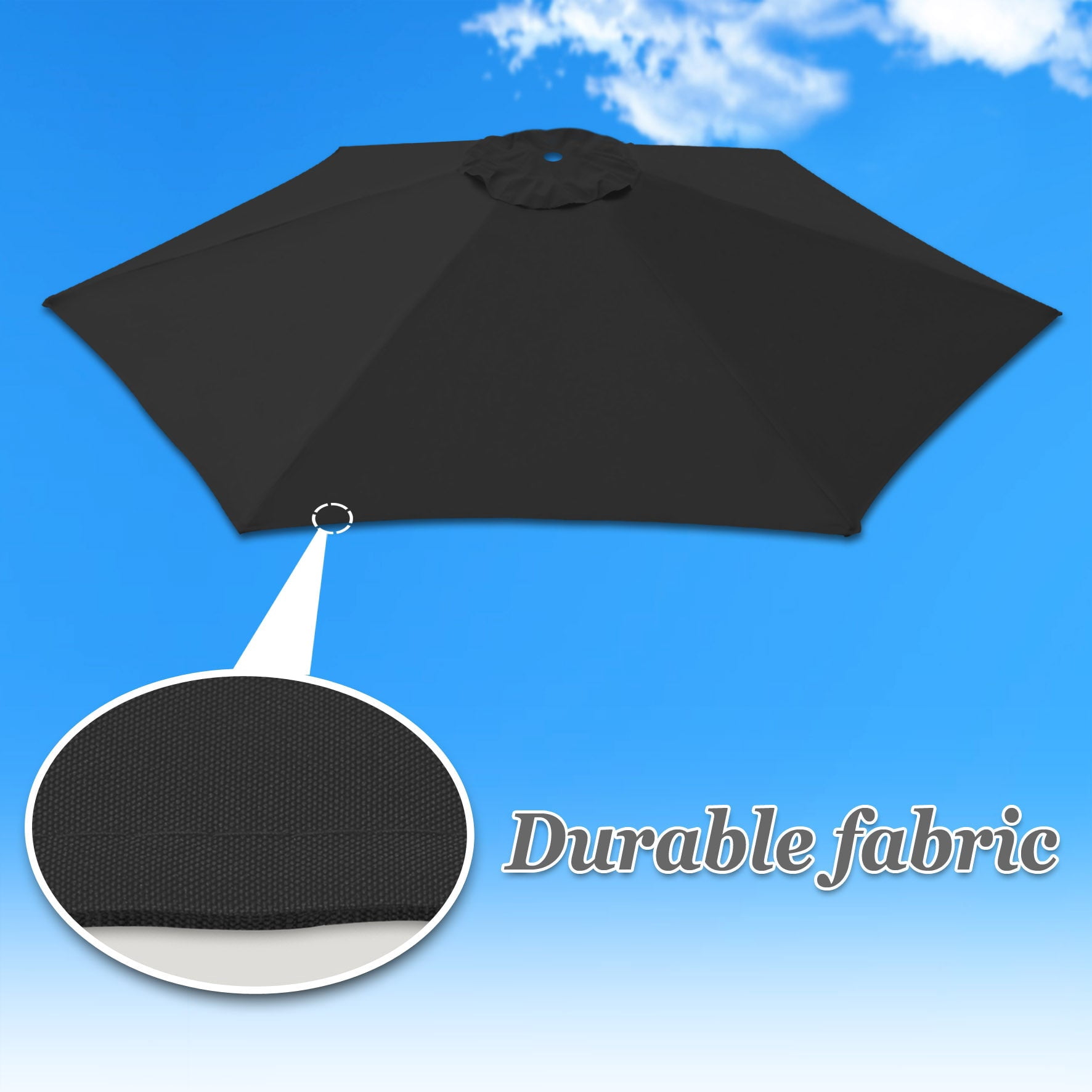 SOLAXO 9ft 6ribs Umbrella Canopy Cover Replacement Top Canopy for Patio Umbrella