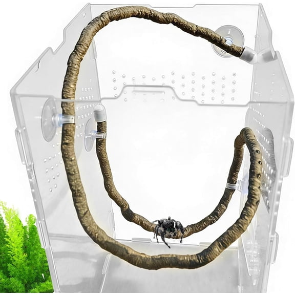 Reptile Vines - Fake Climbing Vine, Realistic Jungle Terrarium Plant, Reptile Tank Accessories with Suction Cups | Decoration for Snakes Lizards Geckos Chameleons Turtles Cage Enclosure Jungle Setup