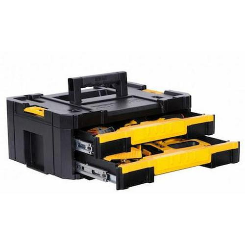 Dewalt TSTAK IV Double Shallow Drawers, Plastic, Black, 17 in W x 12 in D x 7 in H