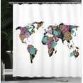 thumbnail image 4 of Ambesonne Shabby Flora Shower Curtain, World Map Flowers, 69"Wx84"L, Multicolor, 4 of 5