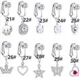 thumbnail image 3 of HOOUN New Zircon Perforated False Bellybutton Ring Bellybutton Stud Jewelry Ear Clip-24#, 3 of 3