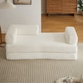 thumbnail image 6 of Leumius 4‑in‑1 Futon Sofa Bed,Floor Foldable Convertible Sofa Couch with L‑Shaped Armrests,Floor Sofa Lounge Couch for Living Room Bedroom Lounge Studio, Tool-Free Assembly,Beige, 6 of 11