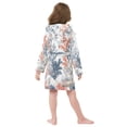 thumbnail image 7 of FORMRS Niños Bathrobe Unisex Hooded Robe Soft Plush Pajamas Sleepwear, Size 7-9T, White Sea Plants, 7 of 7