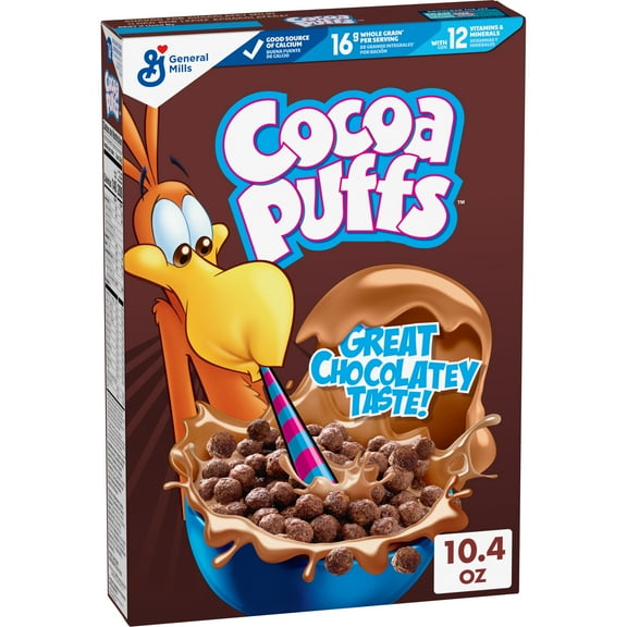 Cocoa Puffs, Chocolate Breakfast Cereal, Whole Grains, 10.4 oz pack of 2
