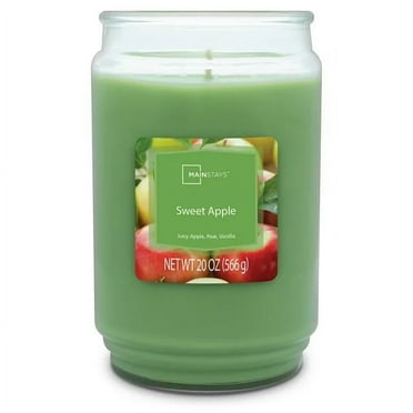 Mainstays Sweet Apple Scented Single-Wick Large Glass Jar Candle, 20 oz