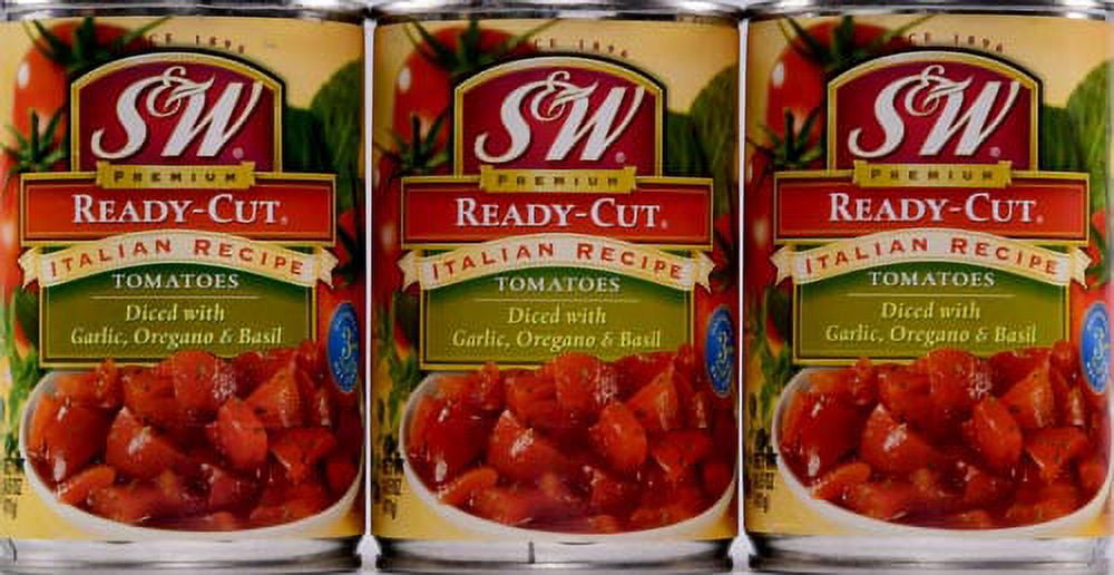 (8 pack) S&W Italian Recipe Canned Diced Tomatoes, 14.5 oz Can