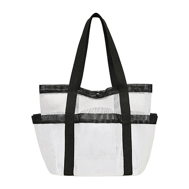 JWshufel Grand Sac de Natation Portable à Grande Capacité avec Rangement à Multiples Poches pour Plage, Piscine, Vacances, Voyage, Conception Durable en Maille de Polyester, Facile à Plier et à Transporter