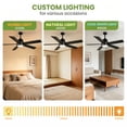 thumbnail image 4 of Kojooin 52 Inch Ceiling Fan with Light and Remote, Quiet Reversible DC Motor for Bedroom or Living Room, 4 of 7