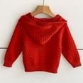 thumbnail image 5 of Likimi Newborn Toddler baby Girls Cardigan Solid Color Hooded Long Sleeve Sweater Casual Relaxed Soft Fall Winter Sweatshirt Size 18-24 Months Red, 5 of 5